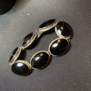 .925 Mexican silver and onyx bracelet